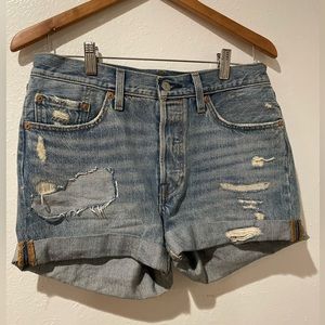 LEVIS Distressed Summer Casual Everyday Shorts Light Washed 28